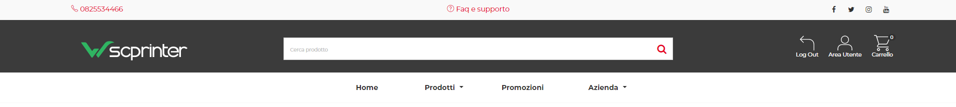 Wsc Printer | Header search colored - Personalizzazione Grafica Web Store (Storefront) - Layout dell'Header