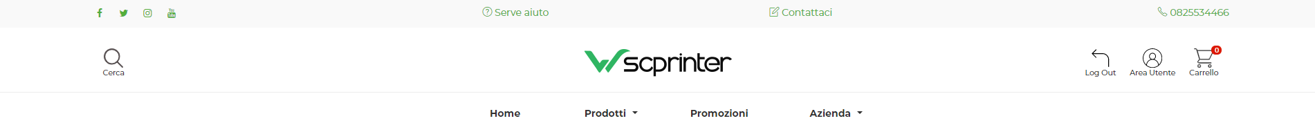 Wsc Printer | Header center light - Personalizzazione Grafica Web Store (Storefront) - Layout dell'Header