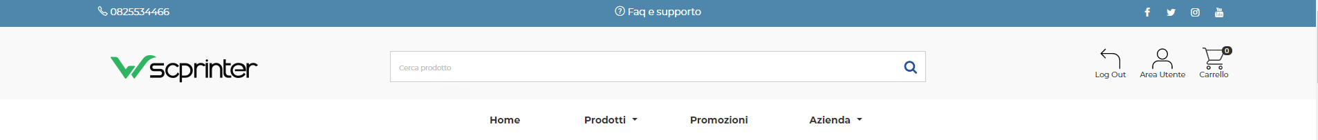 Wsc Printer | Header search light - Personalizzazione Grafica Web Store (Storefront) - Layout dell'Header